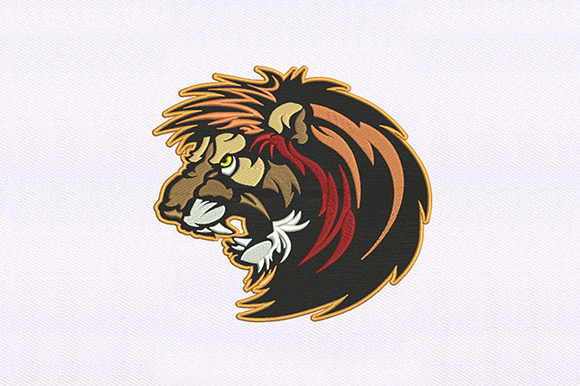 African Lion Embroidery Design