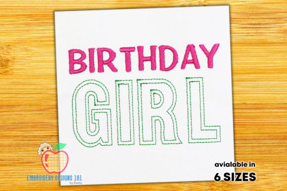 Birthday Girl Text Sketch