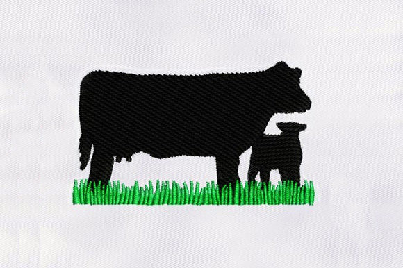 Black Angus Cattle Embroidery