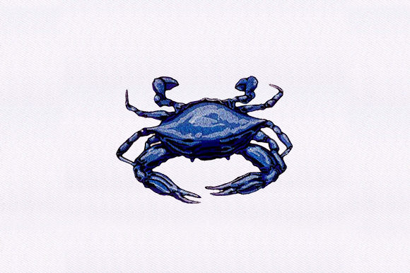 Blue Crab Embroidery Design for Etsy Sellers