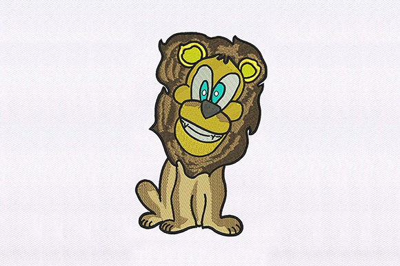 Blue Eyed Lion Embroidery Design