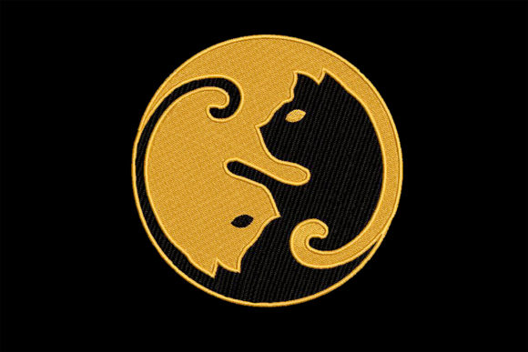 Cats Yin Yang Embroidery Design