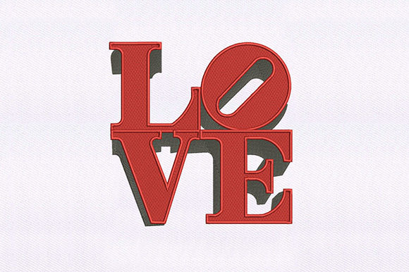Love Text Embroidery Design