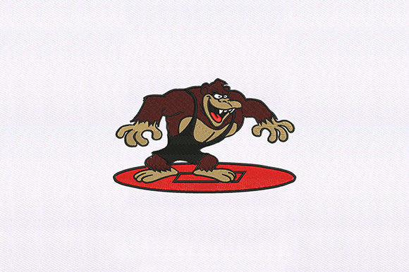 Muscular Gorilla Embroidery Design