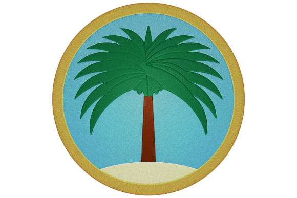 Palm Tree Landscape Embroidery Design