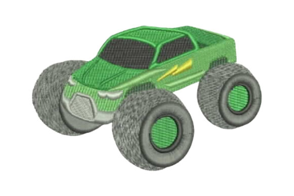 Race Car Green Embroidery Design