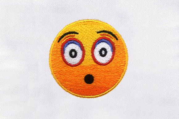 Shocked Emoji Face Embroidery Design