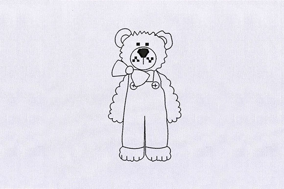 Teddy Bear Line Art: A Designer's Review for Boutique Sweatshirt Embroidery